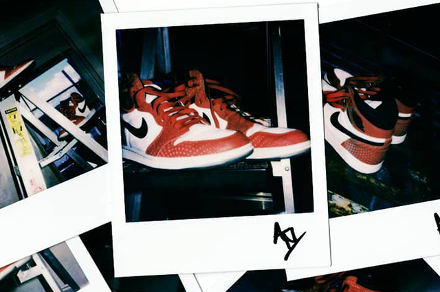 Polaroid of Jordan sneakers